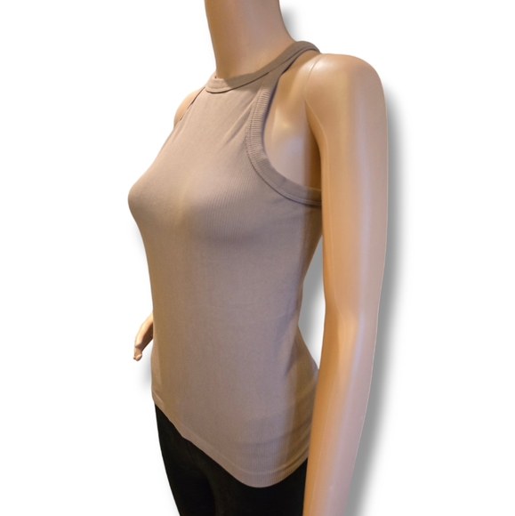 RAZZLE DAZZLE Women's Ribbed Tie Back Sleeveless Tank Top in Nude - Picture 13 of 16